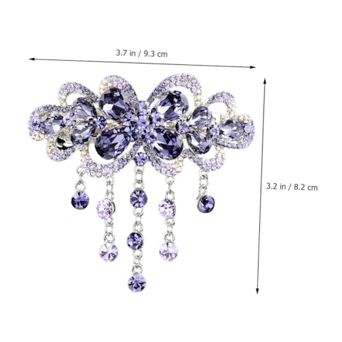 AUTSUPPL Delikate Haarklammer mit Strasssteinen Automatischer Federverschluss Rutschfester Haarclip für Damen und Mädchen Geeignet für Party Hochzeit Alltag Passend für Dickes und Dünnes von AUTSUPPL