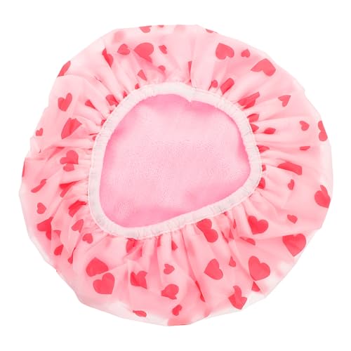 AUTSUPPL Dual-layer Badekappe Leichte Duschkappe Dekorative Duschhut Frauen Mädchen Haare Trocknungshut Herzmuster Dusche Hut Für Badezimmer Sauna von AUTSUPPL