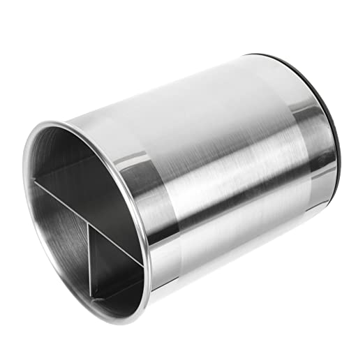 AUTSUPPL Rotierender Stift Und Kosmetikpinselhalter 2l Desktop Organizer Aus Edelstahl Großer Aufbewahrungshalter Für Büro Und Küche Mit Fächern Und Drehbarem Design Praktischer von AUTSUPPL