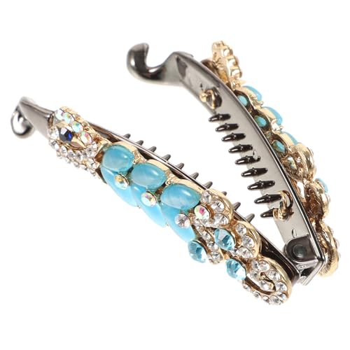 AUTSUPPL Elegante Bananen haarspange aus Robustem Zinklegierung mit Funkelnden Katzenaugen Strasssteinen Modischer Französischer Haarschmuck für Damen für Feines Dickes Haar und Ponytails von AUTSUPPL