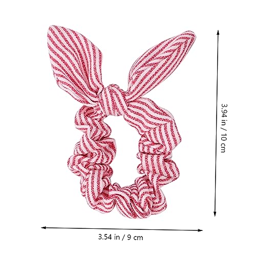 AUTSUPPL 8stücke Kaninchenohren Haarbänder Mit Schleife Elastischer Pferdeschwanzhalter Dehnbares Gummiband Für Mädchen Gestreifter Haarschmuck Für Damen von AUTSUPPL