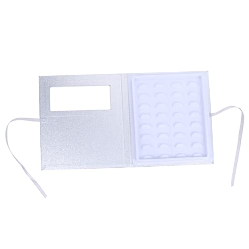 AUTSUPPL Falsche Wimpern Aufbewahrungsbox aus Papier mit Tablett Wimpernorganisator für Schönheitssalons und Unterwegs Fixierte und Geschützte Wimpern Silberner von AUTSUPPL