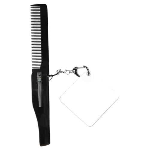 AUTSUPPL Faltbarer Herren Bartkamm mit Feiner Zahnung und Praktischem Schlüsselanhänger Kompakter Taschenkamm mit Klappbarem Spiegel Leicht Robust und Platzsparend für Reise und Alltag von AUTSUPPL