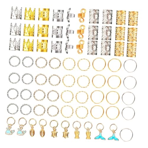 AUTSUPPL Haar Zubehör Für Dreadlocks Braid Ringe Und Perlen Für Damen DIY Haaraccessoires Für Geflochtene Frisuren Ideal Für Kreative Stylings von AUTSUPPL