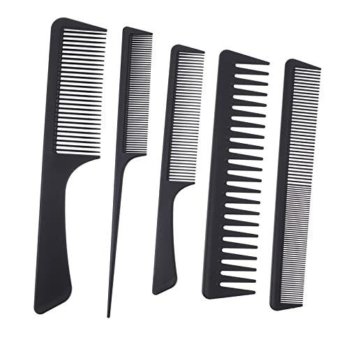 AUTSUPPL 5stücke Teiliges Friseur-kammset Aus Kohlenstofffaser Antistatische Und Feine Zähne Für Männer Und Frauen Für Styling Pflege Von Nassem Und Trockenem Haar von AUTSUPPL