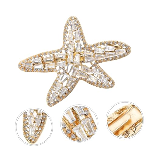AUTSUPPL Haarklammer mit Perlen und Seestern-Motiv Goldfarbene Haarspange für Damen Stabiler Geeignet für Dünnes und Dickes Haar Vielseitiger Haarschmuck für Alltag und von AUTSUPPL