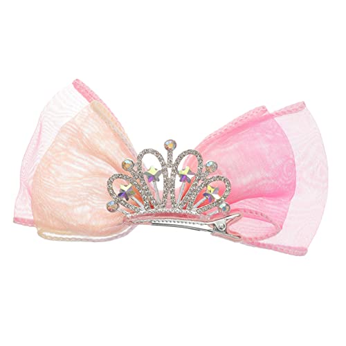 AUTSUPPL Haarspange mit Schleife und Kronendekor Leichter Haarschmuck für Mädchen Rutschfester Haarklammer Geeignet für Kleinkinder Alltag Party und Geschenk von AUTSUPPL