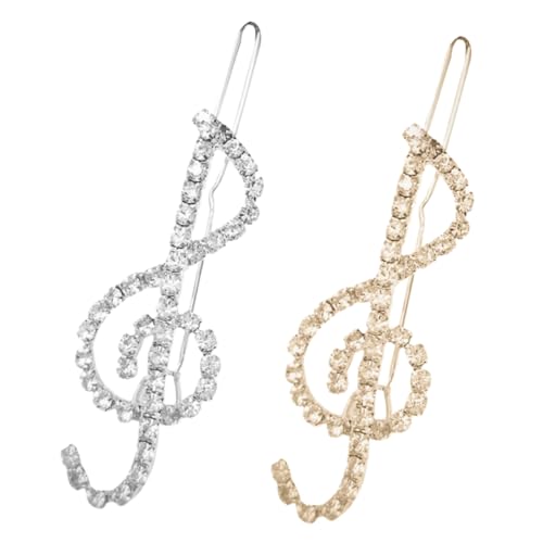 AUTSUPPL 2stücke Musiknote Haarspangen Mit Strasssteinen Seitliche Haarspange Für Damen Haarschmuck Zum Stylen Passend Für Dickes Haar Party Und Hochzeitsaccessoires von AUTSUPPL