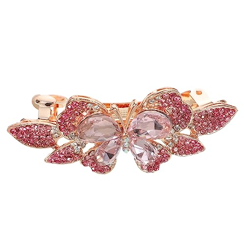 AUTSUPPL Strass Haarspange Schmetterling Für Damen Hochzeits Haarclip Stilvolle Haarschmuck Für Abschlussball Glitzer Haarspange Für Dünnes Und Dickes Haar Frühlings Haaraccessoire von AUTSUPPL