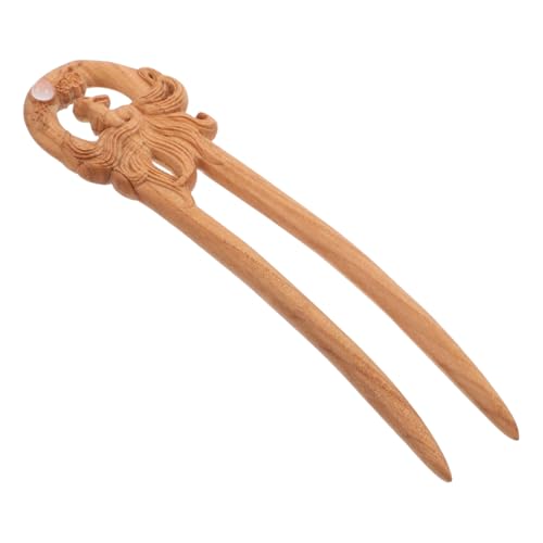 AUTSUPPL Ethnische Holz-haarstäbe Für Damen Doppelseitige Geschnitzte Haarnadeln Aus Pfirsichholz Für Hochsteckfrisuren Und Hochzeiten Chinesische Haaraccessoires von AUTSUPPL