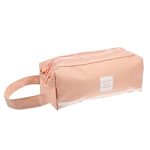 AUTSUPPL Handheld Stiftetui Aus Oxfordstoff Multifunktionales Federmäppchen Mit Großem Volumen Praktischer Reißverschluss Und Tragbarem Design Für Schule Büro Und Reisen Rosa von AUTSUPPL