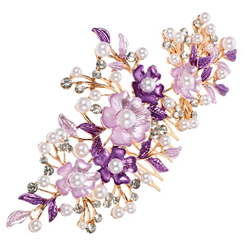 AUTSUPPL Hochzeits Haarkamm Mit Rosenblüten Und Perlen Braut Haaraccessoire Für Hochzeit Brautjungfern Und Besondere Anlässe Floral Haarschmuck Für Damen von AUTSUPPL