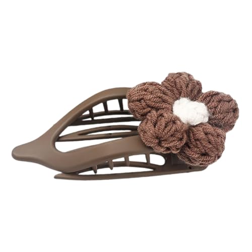 AUTSUPPL Blumenspange Für Damen Gehäkelte Haarspange Mit Entenschnabelklammer Rutschfester Haarklammer Aus Weichem Strickgarn Für Halfup-frisuren Und Verschiedene Haarstile von AUTSUPPL