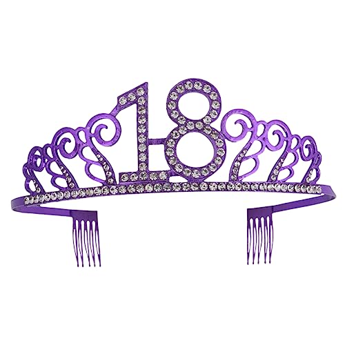 AUTSUPPL Zarte Kopfbedeckung Für Frauen Zahlenkrone Mit Strasssteinen Geburtstagstortendekor Und Haarschmuck von AUTSUPPL