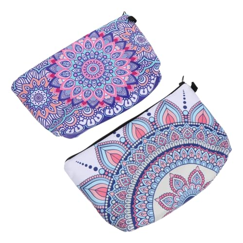 AUTSUPPL 2stücke Mandala Druck Kosmetiktasche Tragbare Make-up Tasche Mit Reißverschluss Für Reisen Organizer Für Kosmetika Und Pflegeprodukte Für Damen Und Unterwegs von AUTSUPPL