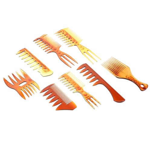 AUTSUPPL 8stücke Teiliges Set Aus Amberfarbenen Haarkämmen Hitzebeständige Antistatische Frisierkämme Für Männer Geeignet Für Dickes Lockiges Oder Glattes Haar Für Täglichen von AUTSUPPL