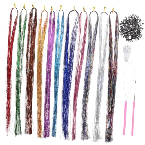 AUTSUPPL Haar-lametta-extensions Zum Anklipsen Haarlametta Werkzeugen Haar-accessoires Für Damen Und Mädchen von AUTSUPPL