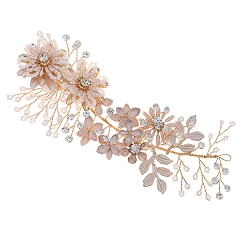 AUTSUPPL Legierung Haarschmuck Braut Kopfbedeckung Goldener Haarschmuck Kopfschmuck Hochzeit Frisuren Haaraccessoire Brautschmuck von AUTSUPPL