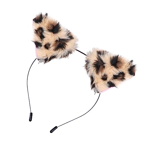 AUTSUPPL Leopardenmuster Haarreif Ohren Metall Tierohr-haarband Elastisches Stirnband Für Kostümpartys Und Karneval von AUTSUPPL