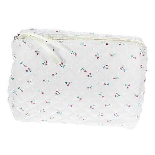 AUTSUPPL Kosmetiktasche Für Damen Große Bedruckte Make-up-Tasche Mit Reißverschluss Für Reisen Aufbewahrung Von Kosmetikprodukten Mittelgroße Mit Verspieltem Kirschmuster von AUTSUPPL