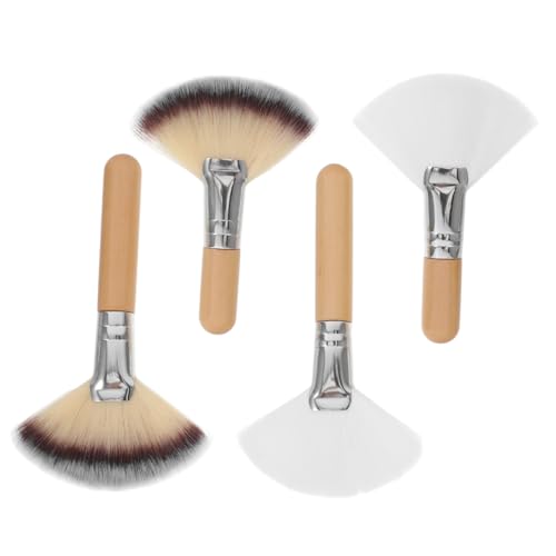 AUTSUPPL 4stücke Teiliges Fächer-make-up-pinsel Für Gesicht Hochwertige Weiche Borsten Für Puder Foundation Und Concealer Frauen Und Make-up-profis Langlebiger Griff Und Anwendung von AUTSUPPL