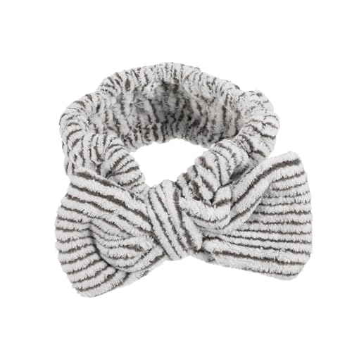 AUTSUPPL Makeup Stirnband Damen mit Schleife Elastisches Gestreiftes Haarband für Gesichtspflege Yoga Waschen und Spa Dehnbar Bequem und Vielseitig Einsetzbar von AUTSUPPL