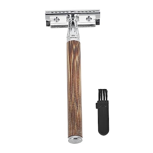 AUTSUPPL Manueller Sicherheitsrasierer mit Bambusgriff Doppelseitiges Rasiermesser für Präzises Bartschneiden Rutschfester Haltegriff Kompakt und Stabil für Zuhause und Barber Salon von AUTSUPPL