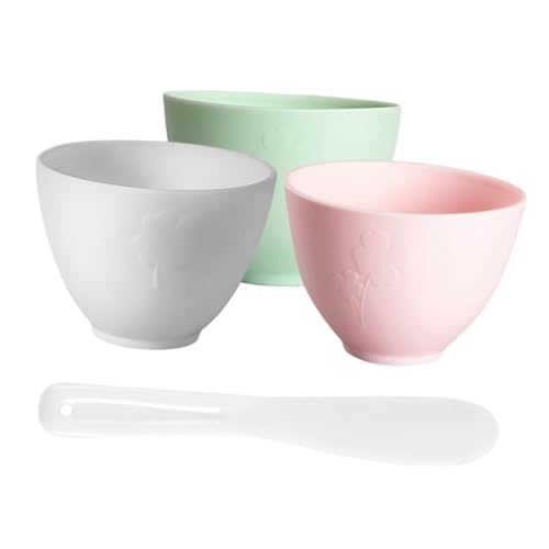 AUTSUPPL Mischer-schüssel Silikon Für Gesichtsmasken Schlammmasken Zum Selbermachen Mit Löffel Für Hautpflege Flexibel Und Einfach Zu Reinigen von AUTSUPPL