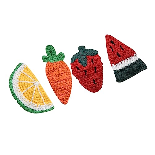 AUTSUPPL 4stücke Haarspangen Mit Fruchtdesign Aus Wolle Haarnadeln Bobby Pin Kinderhaarspangen Haarstyling-zubehör Erdbeere Karotte Zitrone Wassermelone von AUTSUPPL