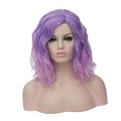 AUTSUPPL Mode Ombre Kurzhaar Perücke Damen Cosplay Perücke Farbverlauf Handgefertigt Atmungsaktiv Reusable für Party Halloween Alltag von AUTSUPPL