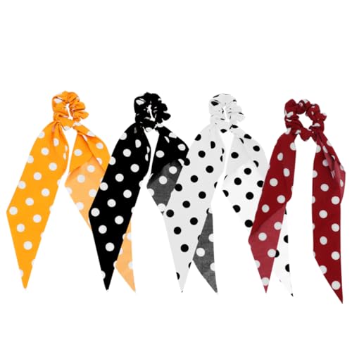 AUTSUPPL 4stücke Teiliges Elastische Haargummis Mit Schleifen-design Zufällige Farbauswahl Für Damen Haaraccessoires Für Alltag Und Besondere Anlässe von AUTSUPPL