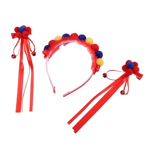 AUTSUPPL Haarschmuck Für Kinder Plüschball-haarspangen-set Stirnband Mit Haarnadel Quaste-haarband Dekorativ Und Bequem von AUTSUPPL