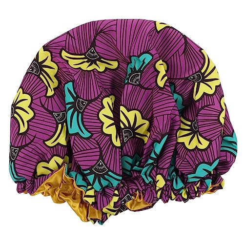 AUTSUPPL Doppellagige Satin Schlafmütze Für Frauen Verstellbare Nachtmütze Für Sanften Schlaf Und Haarschutz Für Haartypen Und Chemotherapie von AUTSUPPL