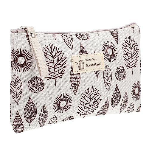 AUTSUPPL Multi-funktionale Canvas Make-up Und Toiletry Storage Bag Leichte Tragbare Kosmetiktasche Für Reisen Alltagsgebrauch Handy Geldbörse Und Mehr Großes Blattdesign von AUTSUPPL