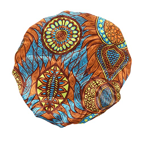 AUTSUPPL Schlafmütze mit Gummiband für Damen Schlafmütze mit Muster Aus Satin Zum Überziehen von AUTSUPPL