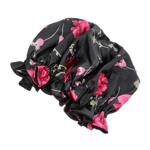 AUTSUPPL Damen Satin Schlafhaube Doppellagige Atmungsaktive Haube Für Nachtpflege Für Lockige Und Lange Haare Mit Komfortablem Sitz Für Entspannten Schlaf von AUTSUPPL