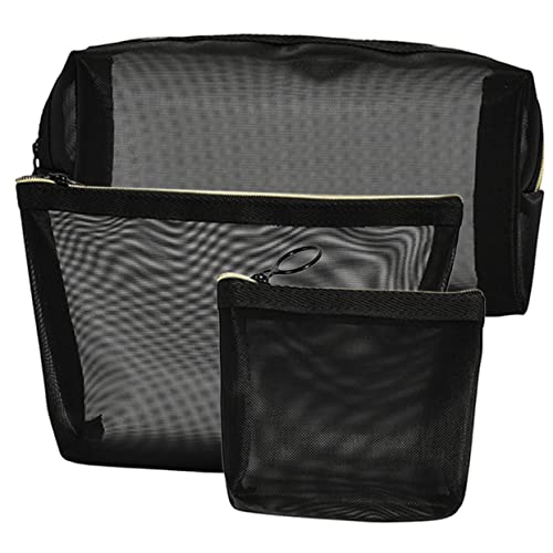 AUTSUPPL 3stücke Teiliges Netzstoff Kosmetiktasche Transparente Reise-Organizer Für Makeup Und Toilettenartikel Tragbar Und Langlebig Für Damen Und Unterwegs von AUTSUPPL