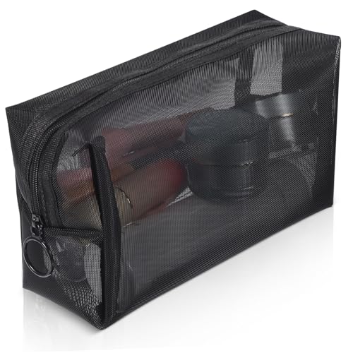 AUTSUPPL 3stücke Teiliges Mesh Kosmetik Organizer Tragbare Make-up Tasche Für Reisen Zipper Kulturbeutel Für Toilettenartikel Und Zubehör Transparentes Design Für Einfache Sichtbarkeit von AUTSUPPL