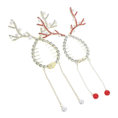 AUTSUPPL Niedliches Rentier-haarspangen-set Weihnachtlicher Pferdeschwanz- Dekorative Clips für Frauen Dünnes Haar Pferdeschwanz von AUTSUPPL