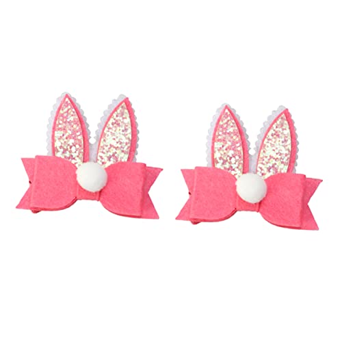 AUTSUPPL 4 Stück Hasenohr Haarspangen Für Kinder Entzückende Schleifen Clips Rosa Kopfschmuck Für Ostern Haarklammern Mit Hasenohr Design Für Partys Und Festlichkeiten von AUTSUPPL