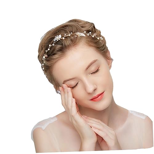 AUTSUPPL Perlen Haarreif Für Damen Hochzeit Handgefertigt Kristall Stirnband Brautschmuck Modisch Haarschmuck von AUTSUPPL