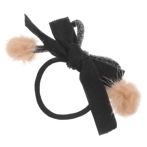AUTSUPPL Plüsch Haargummi Für Damen Flauschiger Haarreif Mit Kugel Und Quasten-design Für Winter Elastisches Haarschmuck-accessoire Für Einen Bequemen Halt Und Stylisches Aussehen von AUTSUPPL