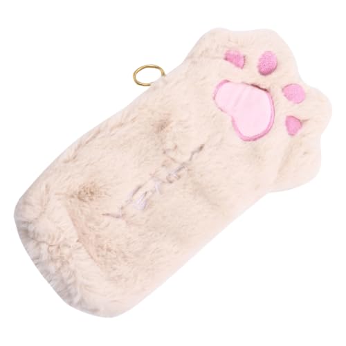 AUTSUPPL Plüsch Katzenpfote Federmäppchen Plüschstifteetui mit Großer Kapazität für Stifttasche Leichtes Stoffetui für Stifte Radiergummi Lineal Schreibwaren Organizer Beige von AUTSUPPL