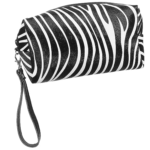 AUTSUPPL Zebra-Muster Kosmetiktasche Große Reise-Organizer Mit Fächern Tragbare Toilettentasche Für Damen Pu Leicht Robust Für Unterwegs Vielseitig Einsetzbar Für Kosmetik Und von AUTSUPPL