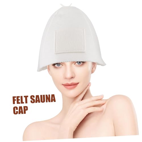 AUTSUPPL Saunakappen set aus Hautfreundlichem Filz mit Saunahut Handschuh und Matte für Damen und Herren Weiches Praktisches Sauna Zubehör für Sauna Zuhause und Dampfbad Weißes Set von AUTSUPPL