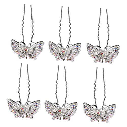 AUTSUPPL 6stücke Teiliges Haarnadelset Mit Perlen Und Strass Stilvolle Haaraccessoires Für Bräute Und Besondere Anlässe Elegantes Design Für Frauen Und Mädchen Silberfarbe von AUTSUPPL