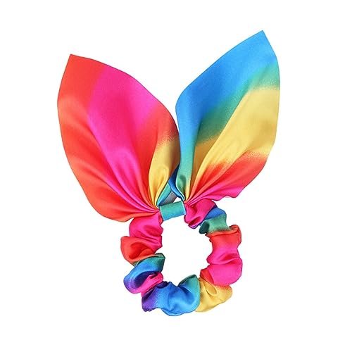 AUTSUPPL 2stücke Regenbogen Haarband Mit Hasenohren Süße Haaraccessoires Für Frauen Und Mädchen Haargummi Für Alltag Passt Zu Jedem Outfit von AUTSUPPL