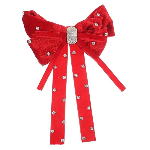 AUTSUPPL Haarschleife Mit Strasssteinen Eleganter Haarclip Für Damen Und Mädchen Für Hochzeiten Partys Und Besondere Anlässe Langlebig Und Stilvoll Rote Farbgebung Mit Langem von AUTSUPPL