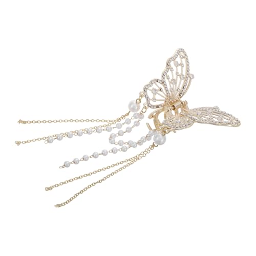 AUTSUPPL Schmetterlings Haarklammer aus Metall Rutschfest mit Quaste für Dünnes und Dickes Haar Haaraccessoire für Damen von AUTSUPPL