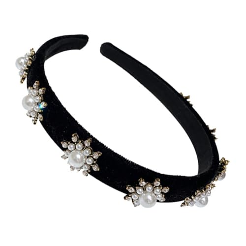 AUTSUPPL Schneeflocken Haarband Für Party Stirnband Mit Schneeflocken Design Damen Haarschmuck Für Weihnachten Schwarz von AUTSUPPL